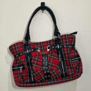 Banned Alternative Tartan Punk Cross Body Bag